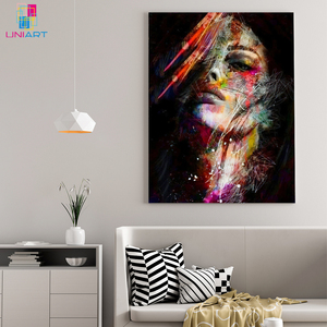 UNIART <strong>Painting</strong> <strong>Woman</strong> Face Colorful <strong>Abstract</strong> Wall Art Canvas <strong>Oil</strong> <strong>Painting</strong> Wall Pictures Poster Prints for Hotel Living Room - Product Image 4
