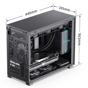 Gabinete de Alta Gama Personalizado D31 D41 ATX de Aleación de Aluminio para Escritorio, Compacto, con Lateral de Malla Transparente, Refrigeración Líquida de 360°, Pantalla Secundaria, en Existencia - Product Image 3
