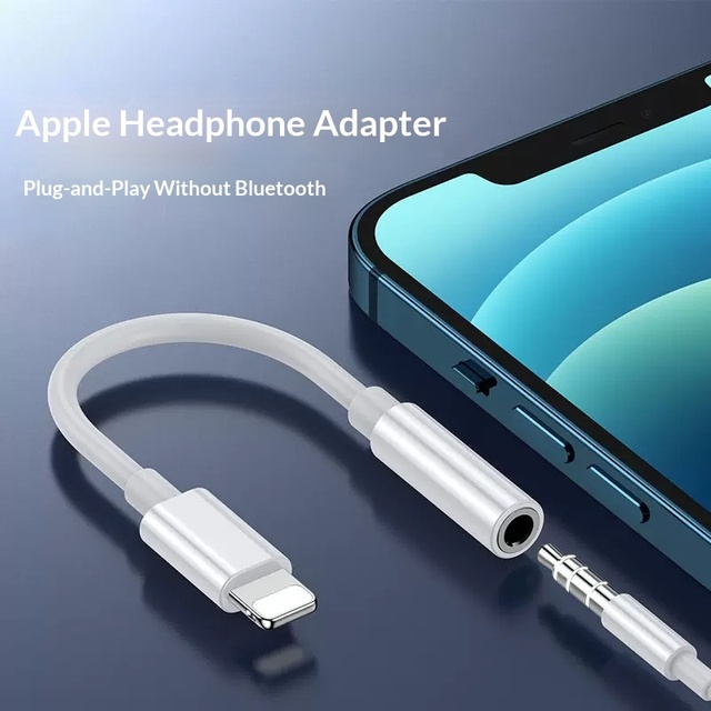 Lightning to 3.5mm Audio Adapter Headphone Jack Converter for iPhone Live Streaming and Music Playback