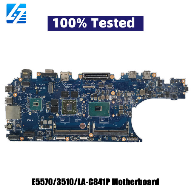 Mainboard for DELL Latitude E5570 Laptop Motherboard I7-6820HQ LA-C841P CN-0N98Y6 0CC27G 0K6HJF 00D152 100% Full Tested OK