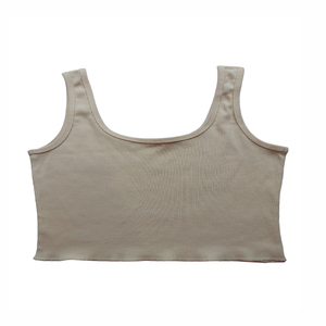 2023 mejor venta en Tailandia fabricante señora sin mangas caqui Crop Top tela suave máquina cortadora camiseta Mujer - Product Image 1