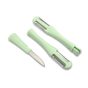 Couteau de cuisine multifonctionnel 3 en 1, outil à double tête pour peler, racler et couper les fruits et légumes, pour les pommes de terre, ensemble d'outils de cuisine - Product Image 3