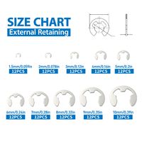 120Pcs E-Clip Retaining Ring Kit 1.5-10mm 304 Stainless Steel Snap Ring Shaft Locking Fastener for Hardware Assembly Repair