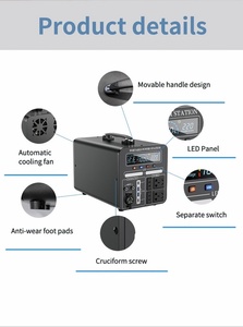 Estación de Energía Solar de 1000W 700Wh LiFePO4 con Onda Sinusoidal Pura 110V/220V MPPT, con Arrancador de Emergencia para Automóviles, para Uso en Exteriores - Product Image 6