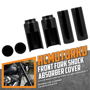 Capuchons de protection de fourche avant de <span class=keywords><strong>moto</strong></span> en aluminium pour amortisseurs <span class=keywords><strong>Harley</strong></span> Dyna Low Rider FXD Street Fat Bob 06-17 - Product Image 2