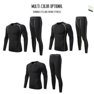 ชุดออกกำลังกายแขนยาว2ชิ้นสำหรับผู้ชายชุดออกกำลังกายยิมออกกำลังแบบแอคทีฟแขนยาว - Product Image 3