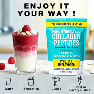 Glutenfreies Hydrolysiertes Rinder-Kollagen-Pulver Nahrungsergänzungsmittel Typ I II III V X Geschmacksneutral Leicht Löslich für Schönheitsprodukte - Product Image 5