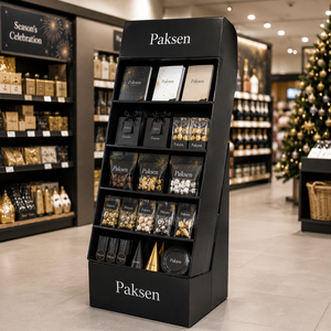 Expositor de cartón corrugado independiente para regalos y obsequios variados, gráficos personalizados, fácil montaje para tiendas de centros comerciales - Product Image 1