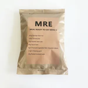 الطوارئ الغذاء وجبات جاهزة للأكل ذاتية التدفئة الغذاء القائمة 3 السجق الأرز المقلي MRE