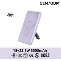 Batterie externe magnétique personnalisée 5000 mAh 10000 mAh, chargeur portable à charge rapide, mini batterie externe pour téléphones portables et montres avec support