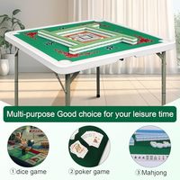 Table de mahjong pliable moderne de 35 pouces avec 4 porte-gobelets, tapis antidérapant amovible, plateau en HDPE, table de jeu