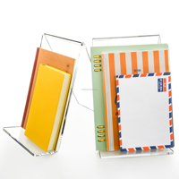 Présentoir de bureau épaissi en acrylique 6 x 8 A5, lot de 2, pour albums, CD, magazines, photos, assiettes, œuvres d'art, téléphones