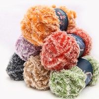 Imitations-Nerz-Mikrofaser-Chenille-Effektgarn, umweltfreundlich, langflorig, handgestrickt, für Mützen und Schals, Großhandel, handgefertigt, DIY, mitteldick