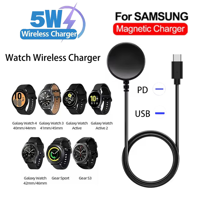 Smart Watch Chargers Magnetic Type-C USB Cable Portable Wireless Charger for Samsung Galaxy Watch 7 6 5 Active 2