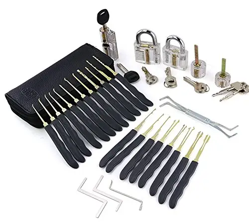 Wholesale locksmith lock picking set lock tool set lockpicking tools with 5 practice lock pick set