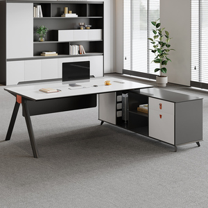 Mejor Precio de lujo moderno en forma de L Gerente de madera Mesa de oficina Gerente <span class=keywords><strong>general</strong></span> Diseño de mesa - Product Image 3