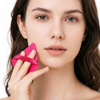 Éponge de maquillage pour le visage en velours multicolores, best-seller, mini, lavable, légère, pour le maquillage