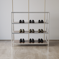 Étagère de présentation de chaussures personnalisable, vitrine murale pour chaussures, armoire murale pour magasin de chaussures, étagère pour chaussures de sport argentée
