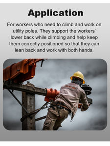 RUNZEツール牛革安全ハーネス高品質電気機器ラインマンクライミングベルト - Product Image 4