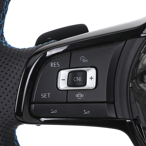 Volant en cuir Alcantara semi-perforé R Line pour VW Volkswagen <span class=keywords><strong>Golf</strong></span> 5 6 7 R MK5 MK6 MK7 Jetta Polo Passat CC B6 B7 - Product Image 3