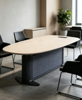 Table de conférence ovale commerciale FF&E, bureau de réunion sur mesure pour salle de conseil d'entreprise moderne