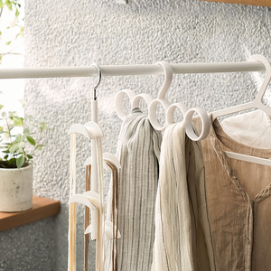 Clothing Organizer Tie Hanger With 4 Hooks For Wardrobe Storage <b>White</b> - Product Image 2