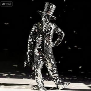 Costume de danse avec miroir en verre LED Efun, avec casque boule disco, <span class=keywords><strong>tenue</strong></span> sexy pour <span class=keywords><strong>femme</strong></span> - Product Image 4