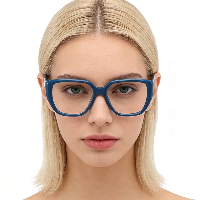 MS 1074 Women Acetate Geometric Rectangle Frame Eyeglasses Minimalist Temples Exquisite Craftsmanship Premium Texture