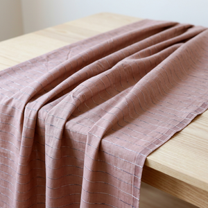 Handloom Organic Khadi Cotton Fabric Medium Weight 105 GSM Brown Striped Design Handwoven Breathable <b>Dresses</b> Girls Boys - Product Image 2