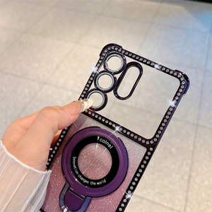 เคสโทรศัพท์มือถือขอบเพชรหรูหรา พร้อมขาตั้งแม่เหล็ก สำหรับ Samsung S25 S24 ฝาหลังสำหรับ S26 Ultra - Product Image 5