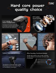 หูฟังไร้สายรุ่น Hot T8 Buds ดีไซน์ทันสมัย TWS 2 in 1 พร้อมนาฬิกาอัจฉริยะ เชื่อมต่อ BT 5.3 ความเสถียรสูง ใช้งานได้นาน ปี 2025 - Product Image 5