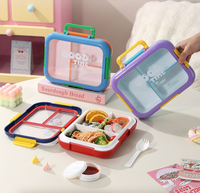 Boîte à lunch de qualité alimentaire, ensemble de boîtes repas pour préparation de repas, boîte bento compatible micro-ondes avec compartiments, récipient de contrôle des portions pour régime alimentaire et bureau