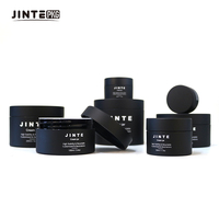 Pots cosmétiques plats en PETG noir mat, vides, 1 oz, 2 oz, 3,4 oz, 100 ml, pour cire et gel pour hommes – Vente chaude