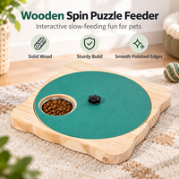 Gamelle interactive rotative en bois pour animaux de compagnie avec bol en acier inoxydable pour chats et chiens – Vente en gros