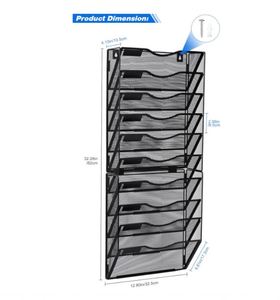 KD Wall <b>File</b> Organizer Mesh 10-Tier Hanging Wall Organizer Vertical Office <b>File</b> Holder Office Organization and <b>Storage</b> <b>File</b> Rack - Product Image 3