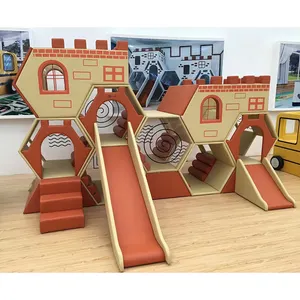 Aangepaste Indoor Gym Soft Play Gebied, Kids Gebruikt Honingraat Klimmen Speelgoed Soft Play Apparatuur Voor Verkoop