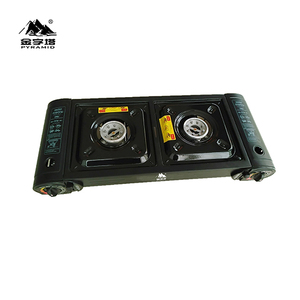 Fornello a Gas Portatile Hoppy Home a 2 Fuochi per Campeggio all'Aperto, Facile da Usare, Sicuro, Personalizzabile, Ecologico, in Ferro, Certificato CE, Modello Pyramid Hilltop - Product Image 3