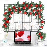 YHM Guirlande de roses artificielles, plante verte, décoration pour tuyaux de climatisation, salon, modèle 110A gaufré