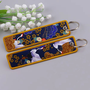 맞춤 양면 자수 키체인, 애니메이션 디자인 이름표 커스텀 자수 키링 - Product Image 3