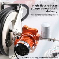 Pompa Oli Listrik Cavite 12V/24V/220V Dispenser Bahan Bakar Diesel Otomatis dengan Selang Gulung Meteran Terintegrasi dan Pistol Pengisian Bahan Bakar Model Terpadu
