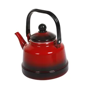 Bouilloire à thé en émail multicolore, modèle Simple et classique, théière de cuisine réutilisable, 2.5 L