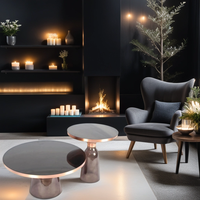 Table basse convertible moderne en métal avec plateau en verre et pieds dorés pour salon - Vente flash