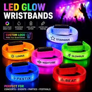 Pulsera luminosa LED con correa ajustable, batería recargable por USB, para carnavales, conciertos y promociones. - Product Image 1