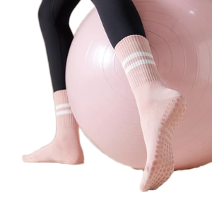 Calze da Pilates/Yoga a tubo sottili in cotone di alta qualità, antiscivolo, da donna, personalizzabili con logo, stampa logo sul fondo, primavera - Product Image 5