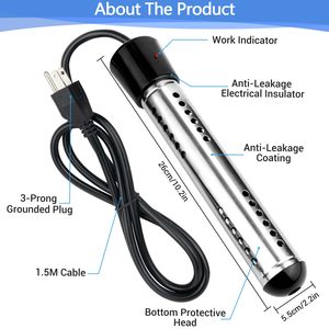 Chauffe-eau électrique à immersion 1500W, chauffe-eau instantané pour <span class=keywords><strong>cuisine</strong></span>, salle de bain, piscine - Product Image 3
