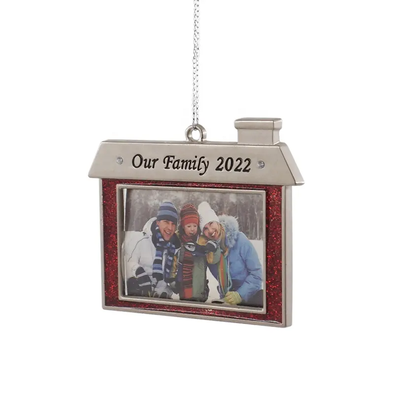 Ornamentos de sublimação em branco para árvore de Natal, decoração personalizada com estampa de fotos, metal, suspensão, enfeite de Natal