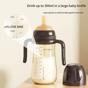 Nouvelle conception, biberon portable personnalisé OEM ODM avec motif imprimé, 300 ml, anti-étouffement, en PP, <span class=keywords><strong>pour</strong></span> <span class=keywords><strong>bébé</strong></span>, avec poignée - Product Image 3