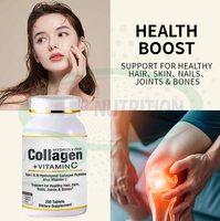 Complément alimentaire en capsules de collagène marin hydrolysé et vitamines OEM, 500 mg de collagène avec vitamine C pour les cheveux, la peau, les ongles et les articulations