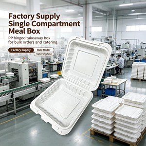 Boîte à hamburger personnalisée en plastique biodégradable, sans PFAS, à charnière, pour plats à emporter, compatible micro-ondes - Product Image 3