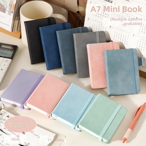Carnet en cuir A7, bloc-notes de poche, mini carnet portable, petit carnet de réunion style macaron - Product Image 1